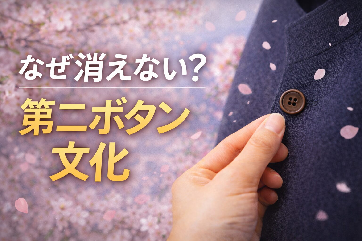 学ランの第二ボタン文化をテーマにした卒業シーズンのイメージイラスト